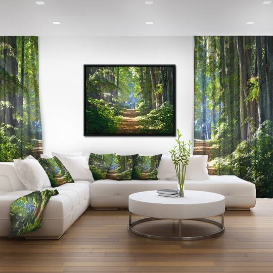 Designart - Bright Green Forest in Morning